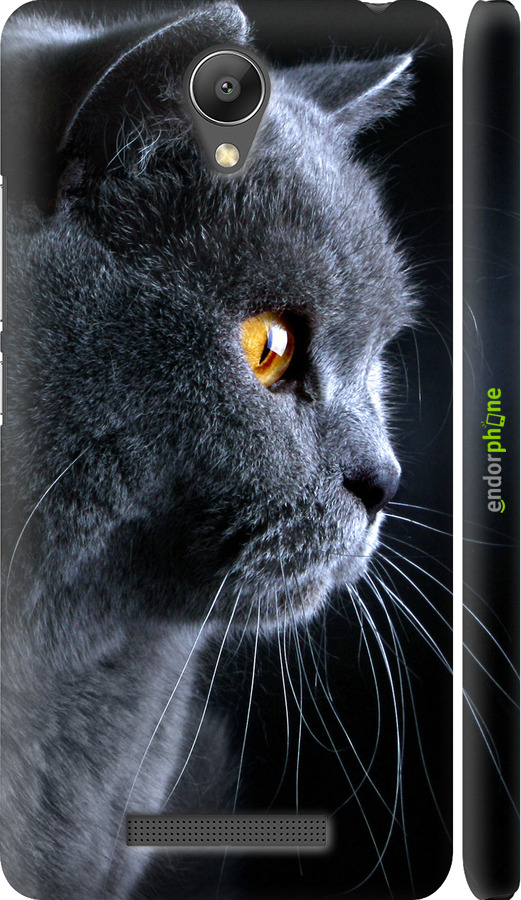 

3D пластиковий матовий чохол "Гарний кіт" для Xiaomi Redmi Note 2, Чорний