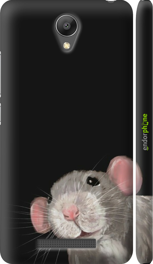 3D пластиковый матовый чехол The Peeking Rat для Xiaomi Redmi Note 2 - 6442m-96 изображение 