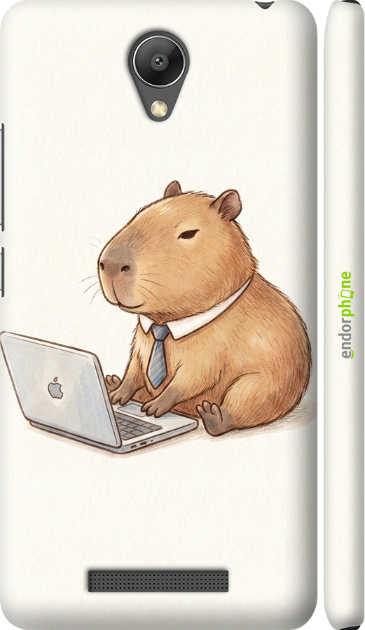 3D пластиковий матовий чехол Funny Capybara CEO Working для Xiaomi Redmi Note 2 - 6777m-96 изображение 