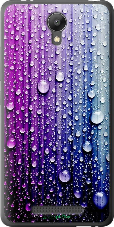 

2D пластиковий чохол "Краплини води" для Xiaomi Redmi Note 2, Синій