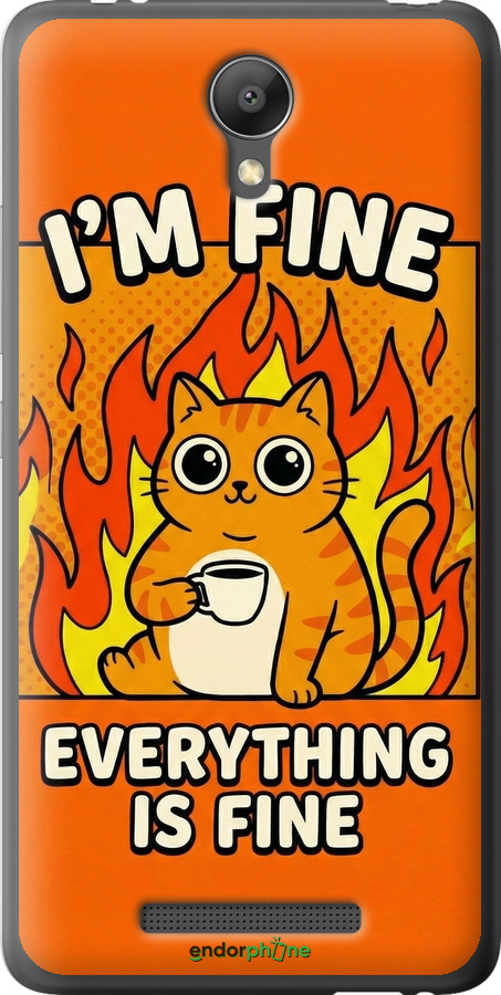 2D пластиковый чехол Funny Cat для Xiaomi Redmi Note 2 - 6786t-96 изображение 