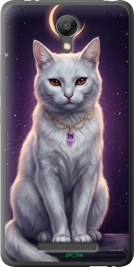 2D пластиковий чехол Mystic White Cat Gothic Dark Purple Gold для Xiaomi Redmi Note 2 - 6805t-96 изображение 