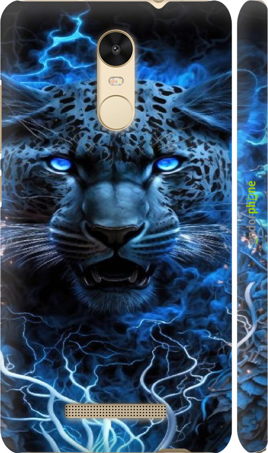 3D пластиковий глянцевий чехол Крижаний леопард для Xiaomi Redmi Note 3 pro - 6460c-335 изображение 