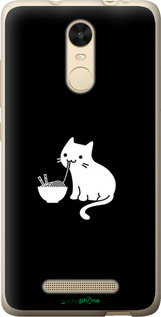 2D пластиковый чехол С милым котом на черном фоне для Xiaomi Redmi Note 3 pro - 6528t-335 изображение 