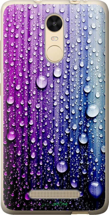 

2D пластиковий чохол "Краплини води" для Xiaomi Redmi Note 3, Синій