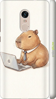 3D пластиковый матовый чехол 'Funny Capybara CEO Working' для Xiaomi Redmi Note 4 изображение 1
