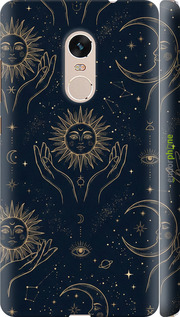 3D пластиковый матовый чехол 'Celestial Harmony: Sun & Moon Gold Mystic Pattern' для Xiaomi Redmi Note 4 изображение 7