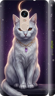 3D пластиковый матовый чехол Mystic White Cat Gothic Dark Purple Gold для Xiaomi Redmi Note 4 - 6805m-352 изображение 