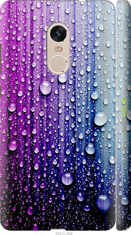 

3D пластиковий матовий чохол "Краплини води" для Xiaomi Redmi Note 4, Синій