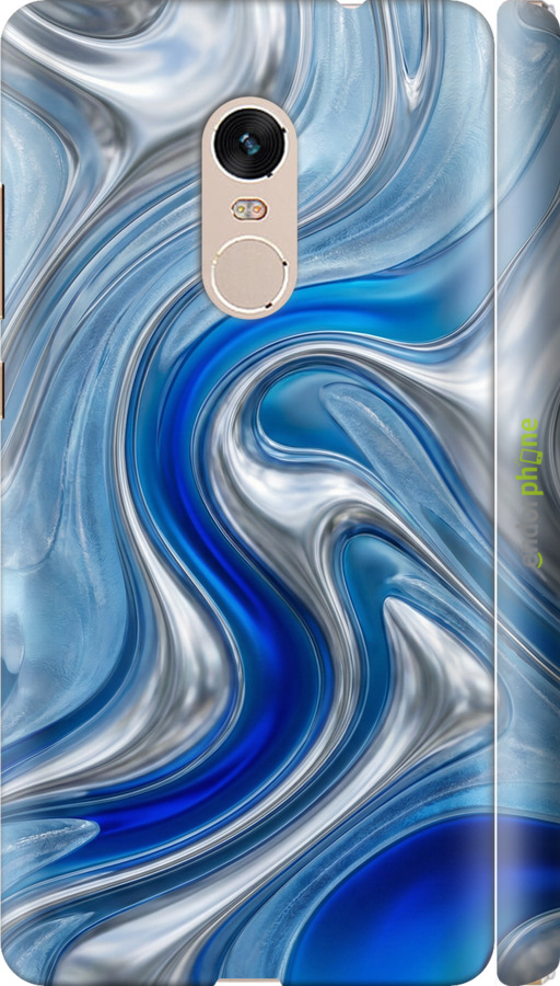 3D пластиковий матовий чехол Liquid Chrome для Xiaomi Redmi Note 4 - 6781m-352 изображение 