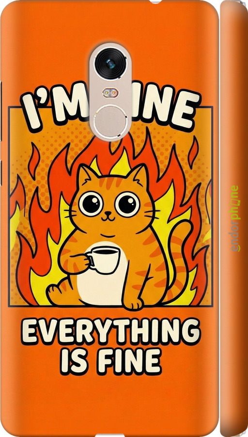 3D пластиковый матовый чехол Funny Cat для Xiaomi Redmi Note 4 - 6786m-352 изображение 