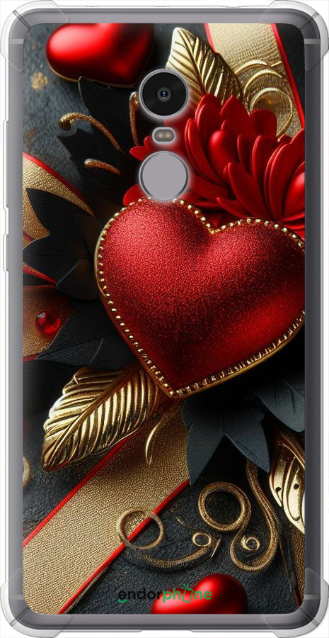 Силіконовий протиударний с посиленими кутами чехол Сердечки v2 для Xiaomi Redmi Note 4 - 5832sp-352 изображение 