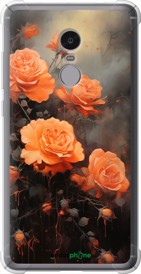 Силикон с усиленными углами чехол Оранжевые розы для Xiaomi Redmi Note 4 - 5944sp-352 изображение 