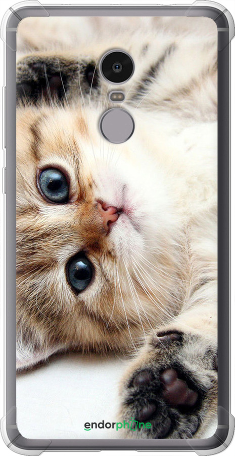 Силіконовий протиударний с посиленими кутами чехол Котик для Xiaomi Redmi Note 4 - 6024sp-352 изображение 