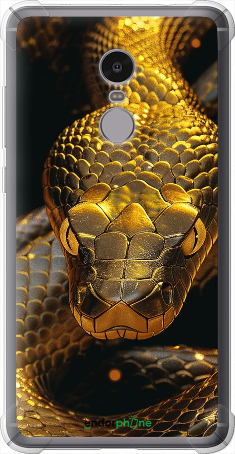 

Силіконовий протиударний с посиленими кутами чохол "Golden snake" для Xiaomi Redmi Note 4, Жовтий