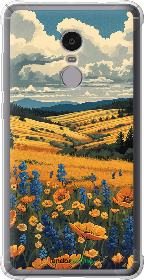 Силикон с усиленными углами чехол Украинское поле для Xiaomi Redmi Note 4 - 6082sp-352 изображение 