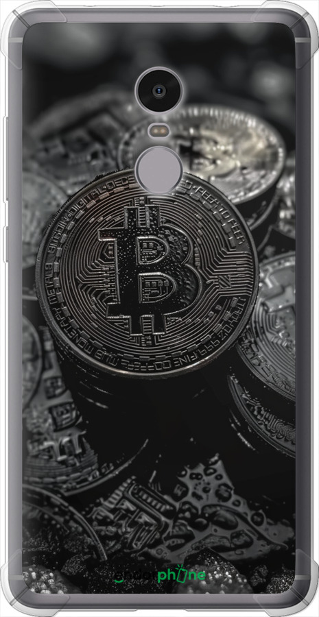 Силикон с усиленными углами чехол Black Bitcoin для Xiaomi Redmi Note 4 - 6090sp-352 изображение 