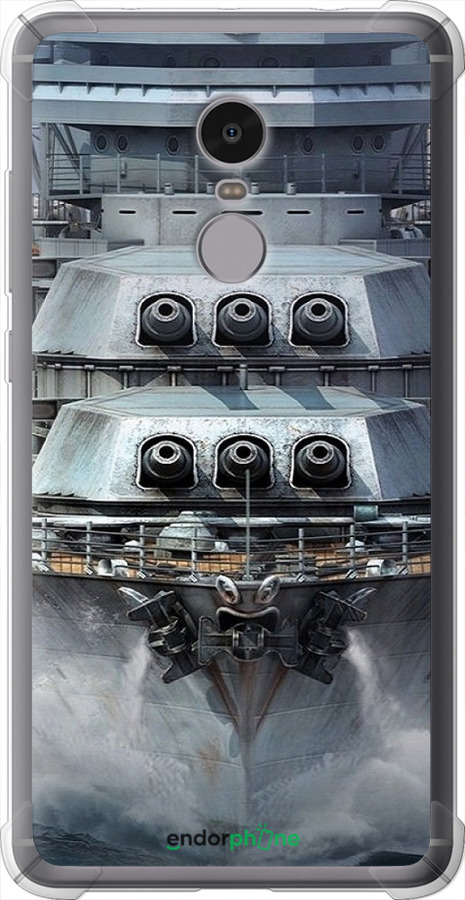 Силикон с усиленными углами чехол Линкор, world of tanks, wargaming, военный корабль для Xiaomi Redmi Note 4 - 6453sp-352 изображение 