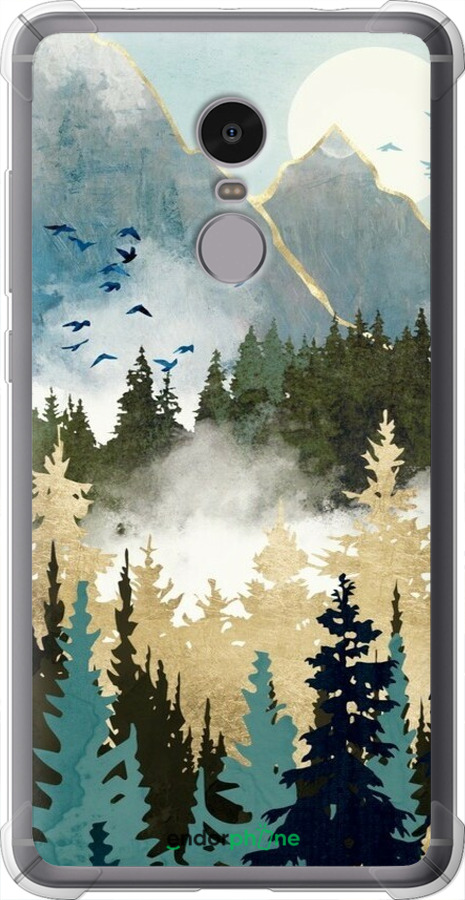 Силикон с усиленными углами чехол С изображением лесного пейзажа для Xiaomi Redmi Note 4 - 6548sp-352 изображение 