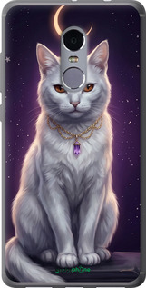 2D пластиковий чехол Mystic White Cat Gothic Dark Purple Gold для Xiaomi Redmi Note 4 - 6805t-352 изображение 