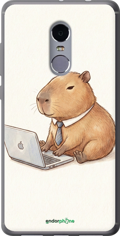 Силіконовий чехол Funny Capybara CEO Working для Xiaomi Redmi Note 4 - 6777u-352 изображение 