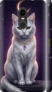 3D пластиковий матовий чехол Mystic White Cat Gothic Dark Purple Gold для Xiaomi Redmi Note 4X - 6805m-951 изображение 