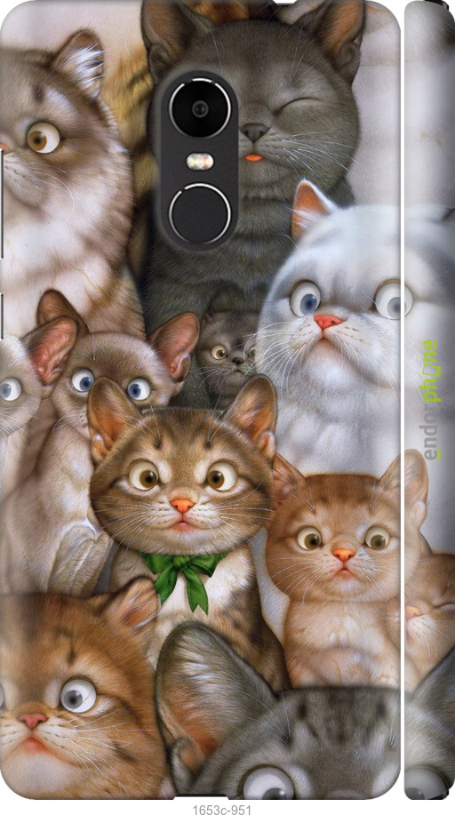 

3D пластиковий матовий чохол "Коти" для Xiaomi Redmi Note 4X