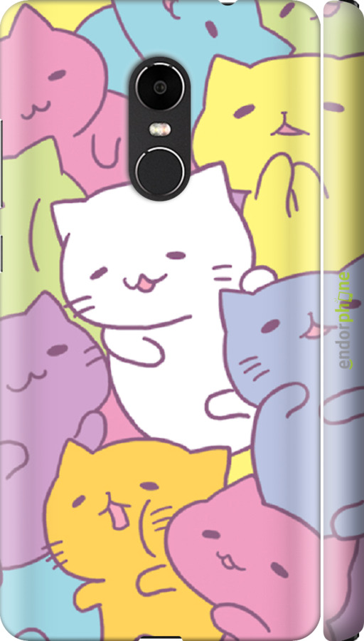 

3D пластиковий матовий чохол "Кошенята " для Xiaomi Redmi Note 4X, Білий