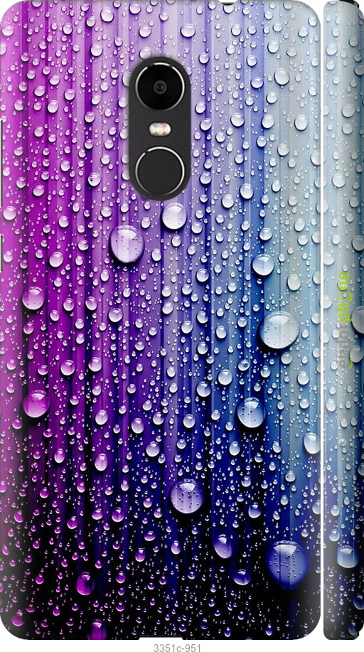 

3D пластиковий матовий чохол "Краплини води" для Xiaomi Redmi Note 4X, Синій