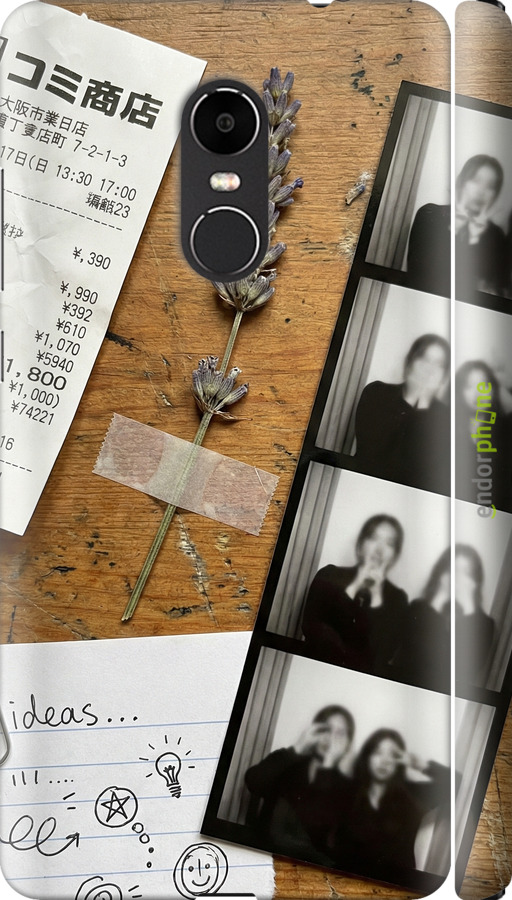 3D пластиковый матовый чехол Aesthetic Scrapbook Collage для Xiaomi Redmi Note 4X - 6773m-951 изображение 