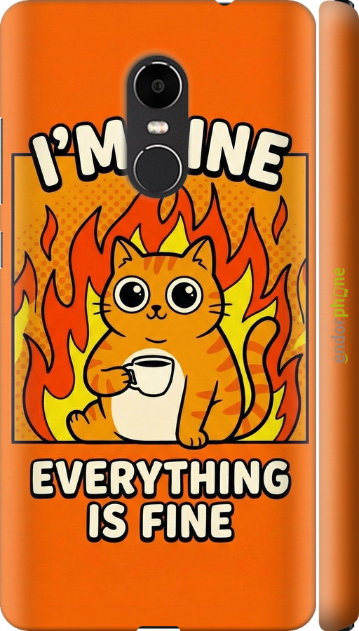 3D пластиковый матовый чехол Funny Cat для Xiaomi Redmi Note 4X - 6786m-951 изображение 