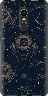 2D пластиковий чехол Celestial Harmony: Sun & Moon Gold Mystic Pattern для Xiaomi Redmi Note 4X - 6778t-951 изображение 