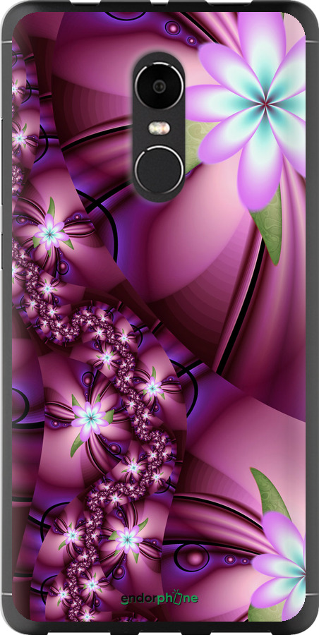 

Силіконовий чохол "Квіткова мозаїка" для Xiaomi Redmi Note 4X, Рожевий