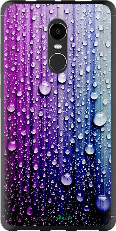 

2D пластиковий чохол "Краплини води" для Xiaomi Redmi Note 4X, Синій