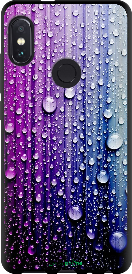 

TPU чорний чохол "Краплини води" для Xiaomi Redmi Note 5 Pro, Синій