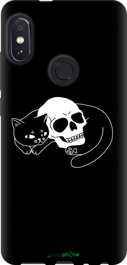 TPU чехол Із зображенням кота та черепа для Xiaomi Redmi Note 5 - 6491b-1516 изображение 