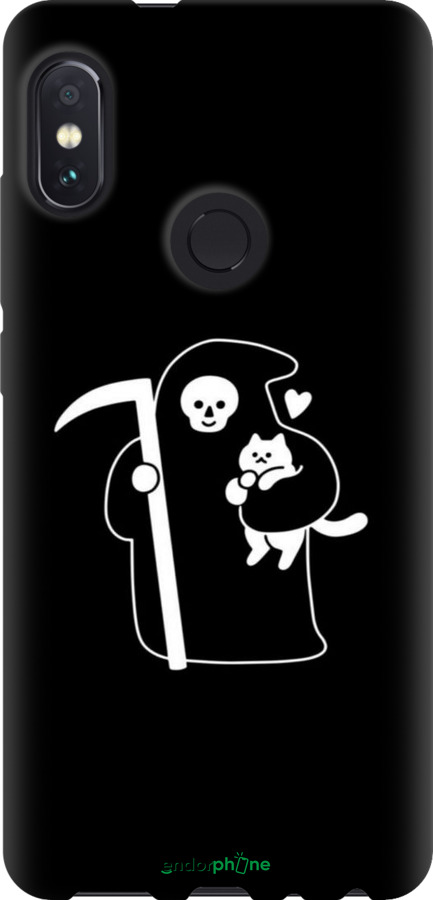 TPU чехол Минималистичный арт: смерть и кошка для Xiaomi Redmi Note 5 Pro - 6529b-1353 изображение 