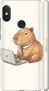 3D пластиковый матовый чехол 'Funny Capybara CEO Working' для Xiaomi Redmi Note 5 Pro изображение 1