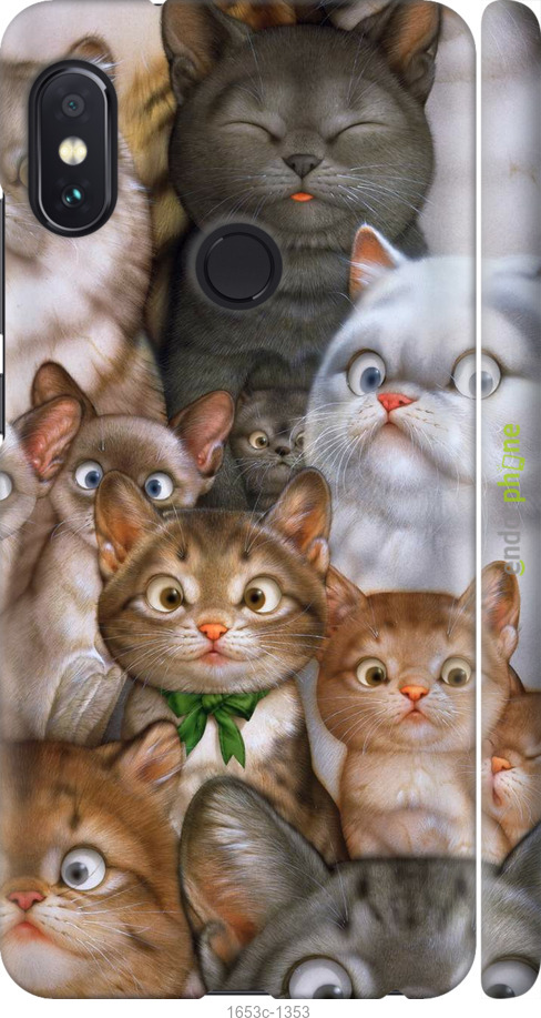 

3D пластиковий матовий чохол "Коти" для Xiaomi Redmi Note 5 Pro