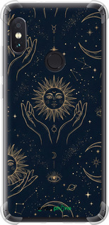 Силіконовий протиударний с посиленими кутами чехол Celestial Harmony: Sun & Moon Gold Mystic Pattern для Xiaomi Redmi Note 5 - 6778sp-1516 изображение 