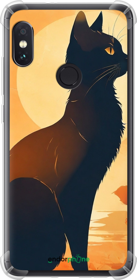 Силикон с усиленными углами чехол Черная кошка v2 для Xiaomi Redmi Note 5 Pro - 5830sp-1353 изображение 