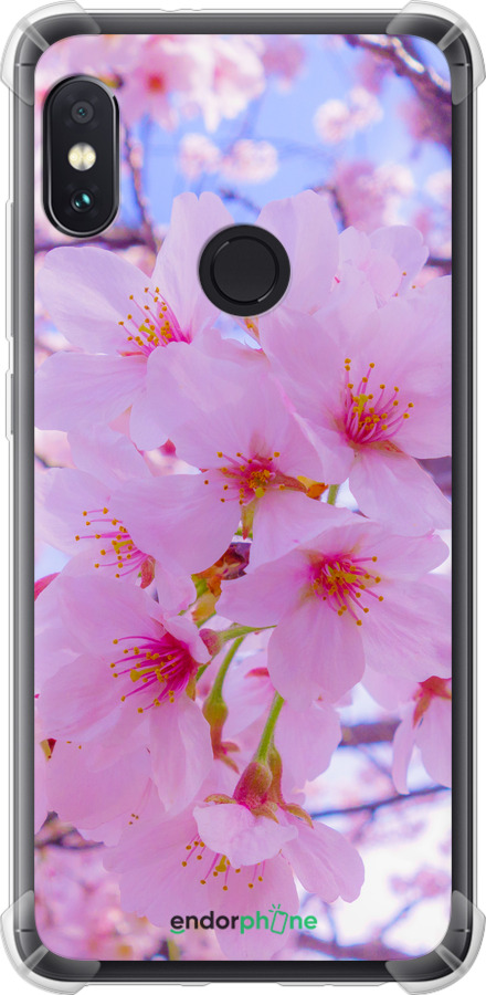 Силикон с усиленными углами чехол Сакура для Xiaomi Redmi Note 5 - 6029sp-1516 изображение 