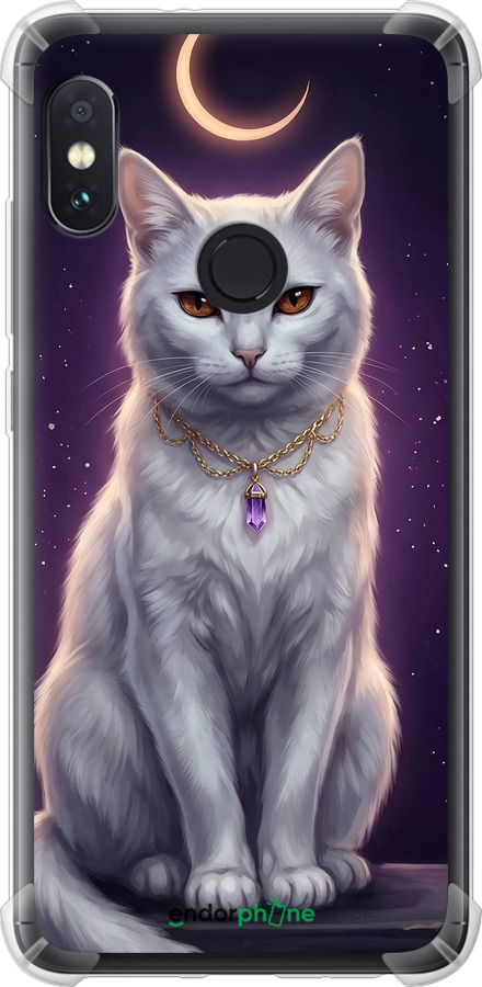 Силіконовий протиударний с посиленими кутами чехол Mystic White Cat Gothic Dark Purple Gold для Xiaomi Redmi Note 5 - 6805sp-1516 изображение 