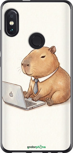 2D пластиковый чехол 'Funny Capybara CEO Working' для Xiaomi Redmi Note 5 Pro изображение 1