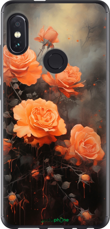Силиконовый чехол Оранжевые розы для Xiaomi Redmi Note 5 - 5944u-1516 изображение 
