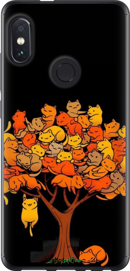 Силиконовый чехол Дерево и котики для Xiaomi Redmi Note 5 Pro - 6516u-1353 изображение 