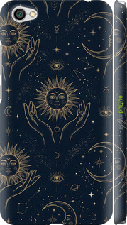 3D пластиковый матовый чехол 'Celestial Harmony: Sun & Moon Gold Mystic Pattern' для Xiaomi Redmi Note 5A изображение 3