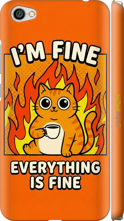 3D пластиковий матовий чехол Funny Cat для Xiaomi Redmi Note 5A - 6786m-1401 изображение 