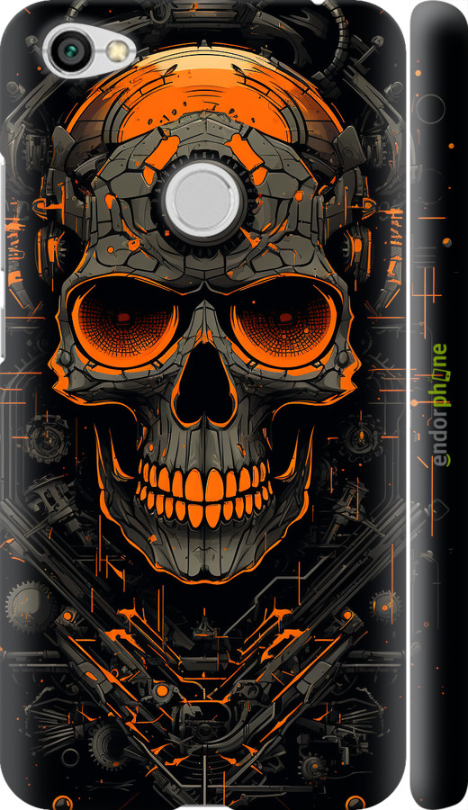 3D пластиковый матовый чехол Череп для Xiaomi Redmi Note 5A Prime - 5952m-1063 изображение 