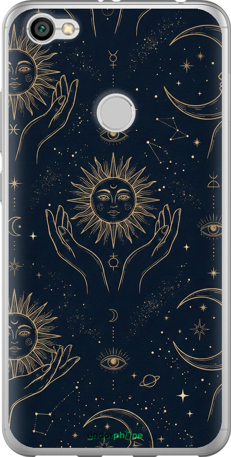 2D пластиковый чехол Celestial Harmony: Sun & Moon Gold Mystic Pattern для Xiaomi Redmi Note 5A Prime - 6778t-1063 изображение 